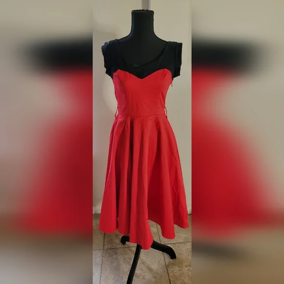 strapless open back dress Heart Cut Out Long Sleeve Mini Dress in Fire Red - 6
